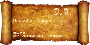 Drescher Nándor névjegykártya